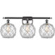 Ballston Farmhouse Rope LED 26 inch Polished Chrome Bath Vanity Light Wall Light in Clear Glass with White Rope, Ballston