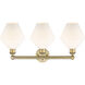 Cindyrella 3 Light 26 inch Brushed Brass Bath Vanity Light Wall Light in Cased Matte White