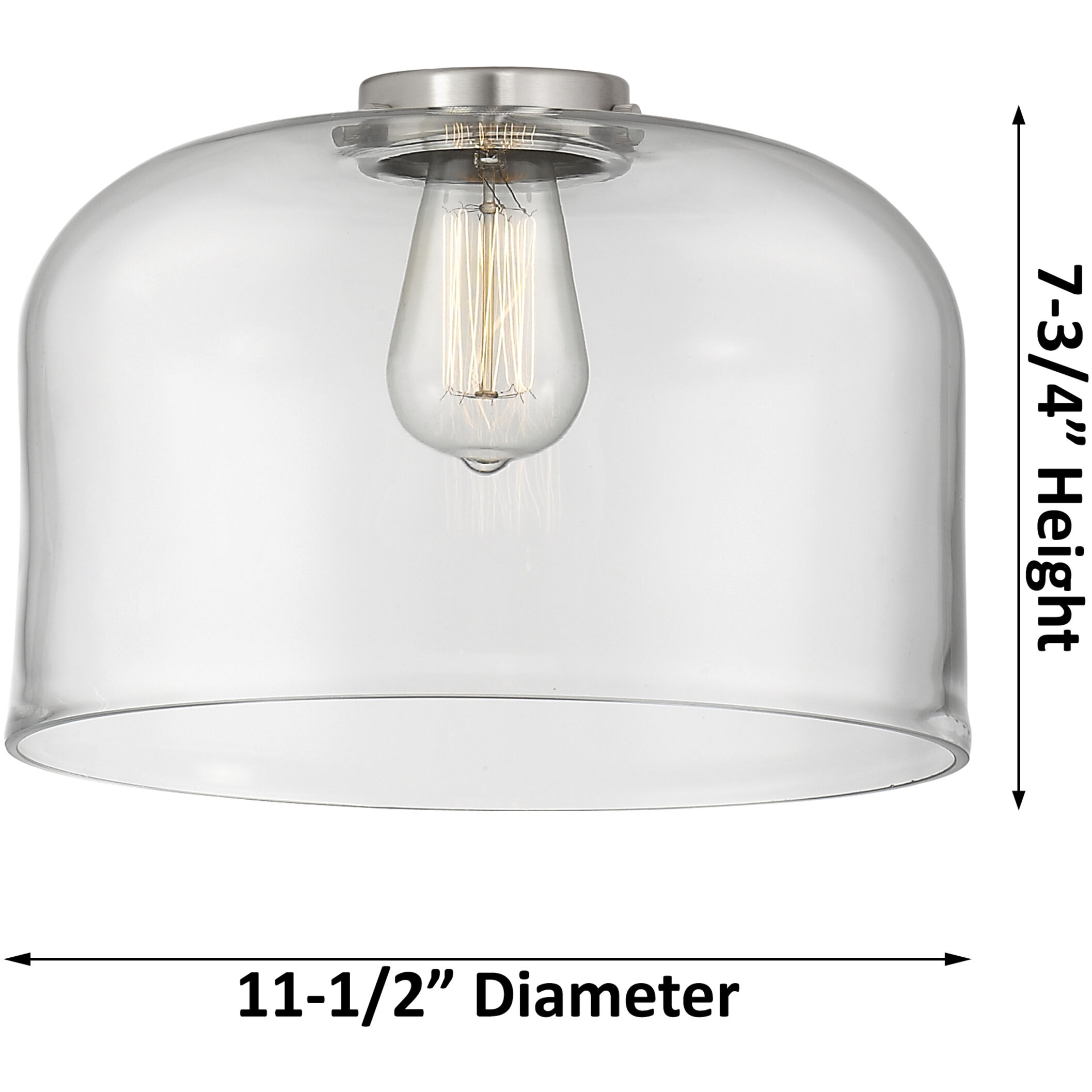 Aditi X-Large Bell 1 Light 12 inch Satin Gold Flush Mount Ceiling Light in Seedy Glass, Aditi