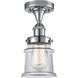 Edison Canton 1 Light 5 inch Polished Chrome Semi-Flush Mount Ceiling Light in Clear Glass