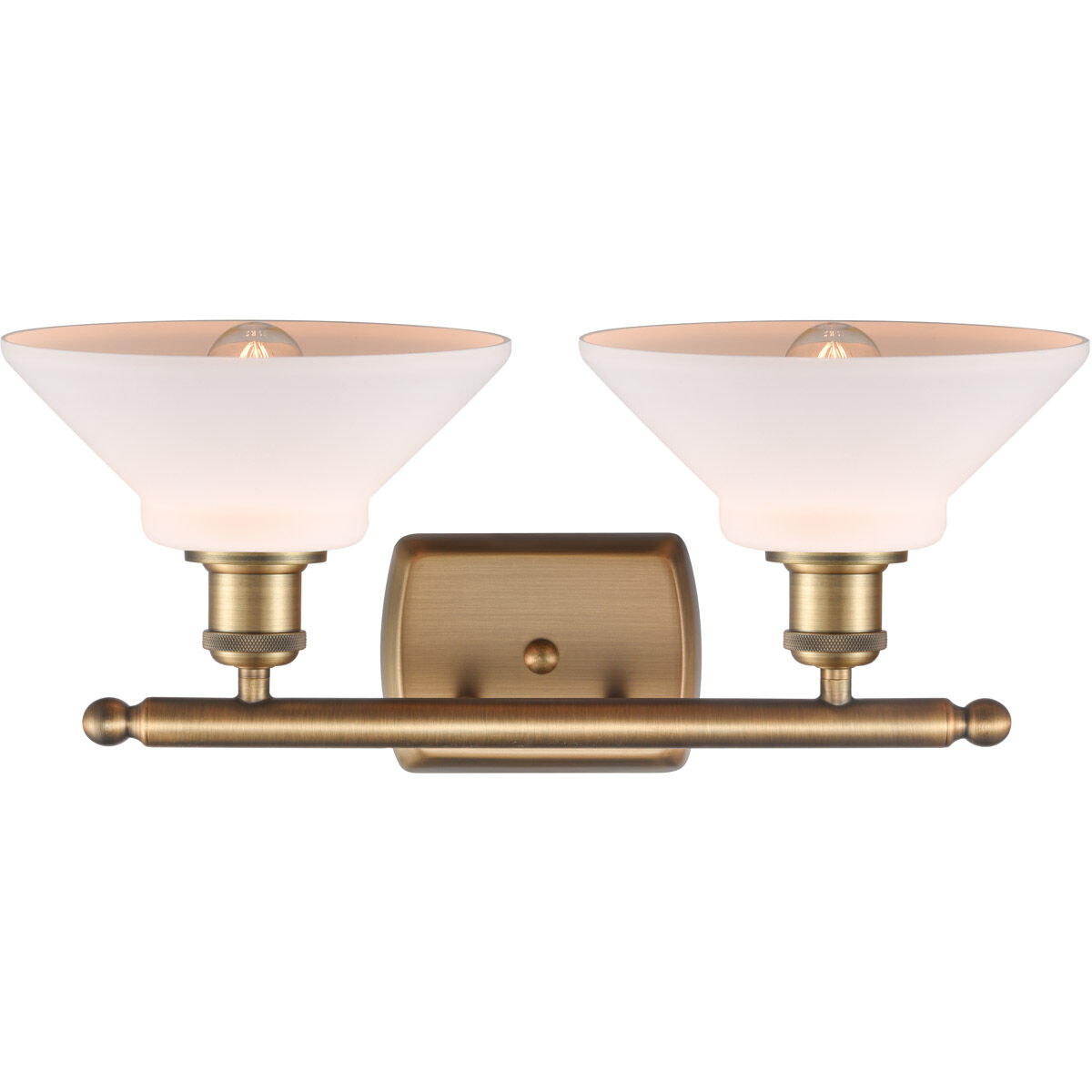 Ballston Orwell LED 18 inch Brushed Brass Bath Vanity Light Wall Light in Matte White Glass, Ballston