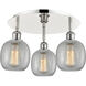 Belfast 3 Light 17.75 inch Polished Nickel Flush Mount Ceiling Light in Clear Crackle