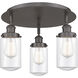 Dover 3 Light 16.25 inch Oil Rubbed Bronze Flush Mount Ceiling Light in Clear