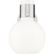 Lawton Sphere Sconce Wall Light in Brushed Satin Nickel, Gloss White Glass
