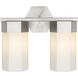 Claverack 2 Light 13.63 inch Satin Nickel Bath Vanity Light Wall Light in Matte White Glass