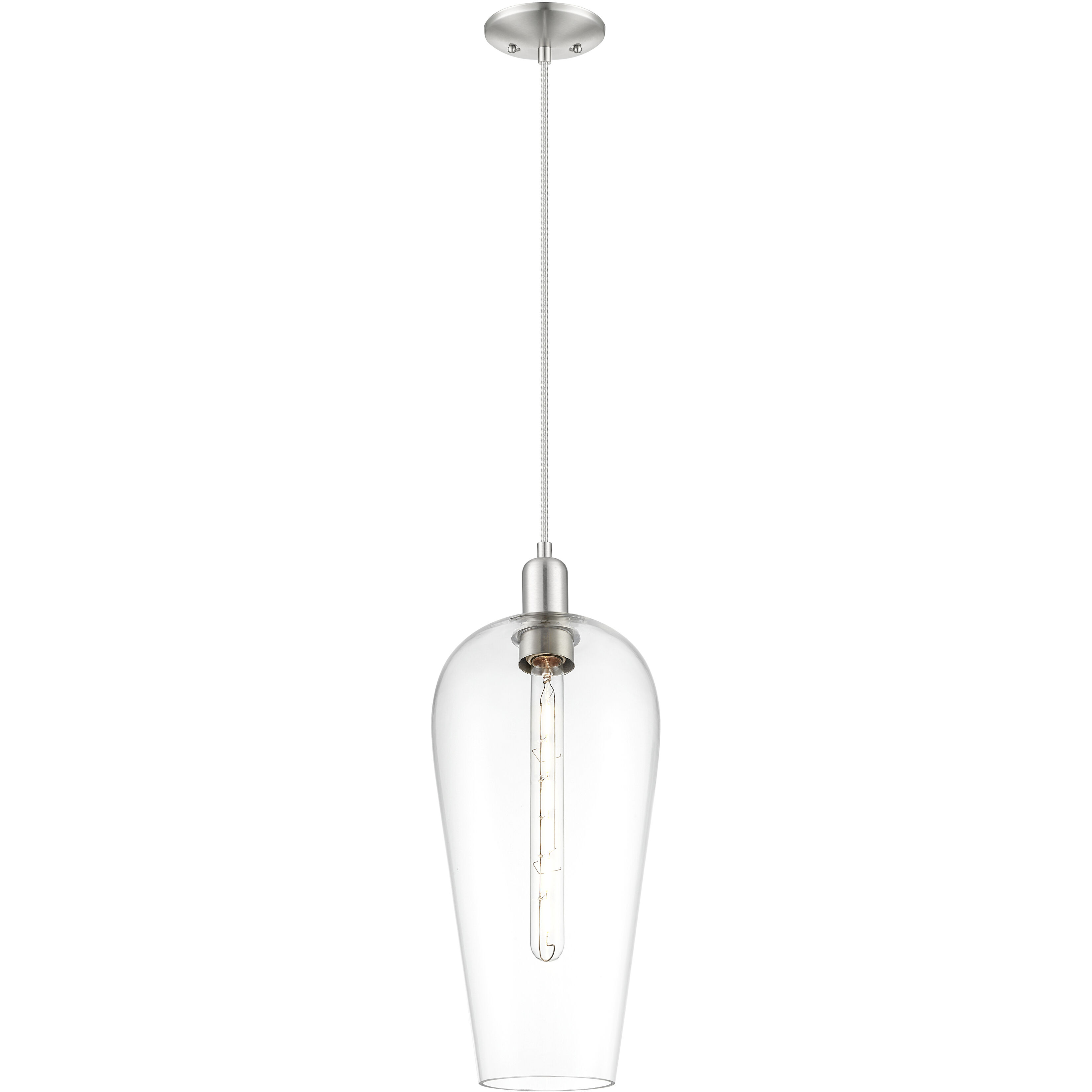 Chelsea 1 Light 8 inch Brushed Satin Nickel Mini Pendant Ceiling Light in Clear Glass