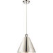 Ballston Cone 1 Light 12 inch Polished Nickel Mini Pendant Ceiling Light