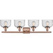 Ballston Large Bell LED 36 inch Antique Copper Bath Vanity Light Wall Light in Seedy Glass