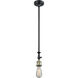Franklin Restoration Beacon 1 Light 8 inch Black Antique Brass Mini Pendant Ceiling Light in Incandescent, Clear, Franklin Restoration