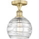 Athens Deco Swirl 1 Light 8 inch Brushed Brass Semi-Flush Mount Ceiling Light