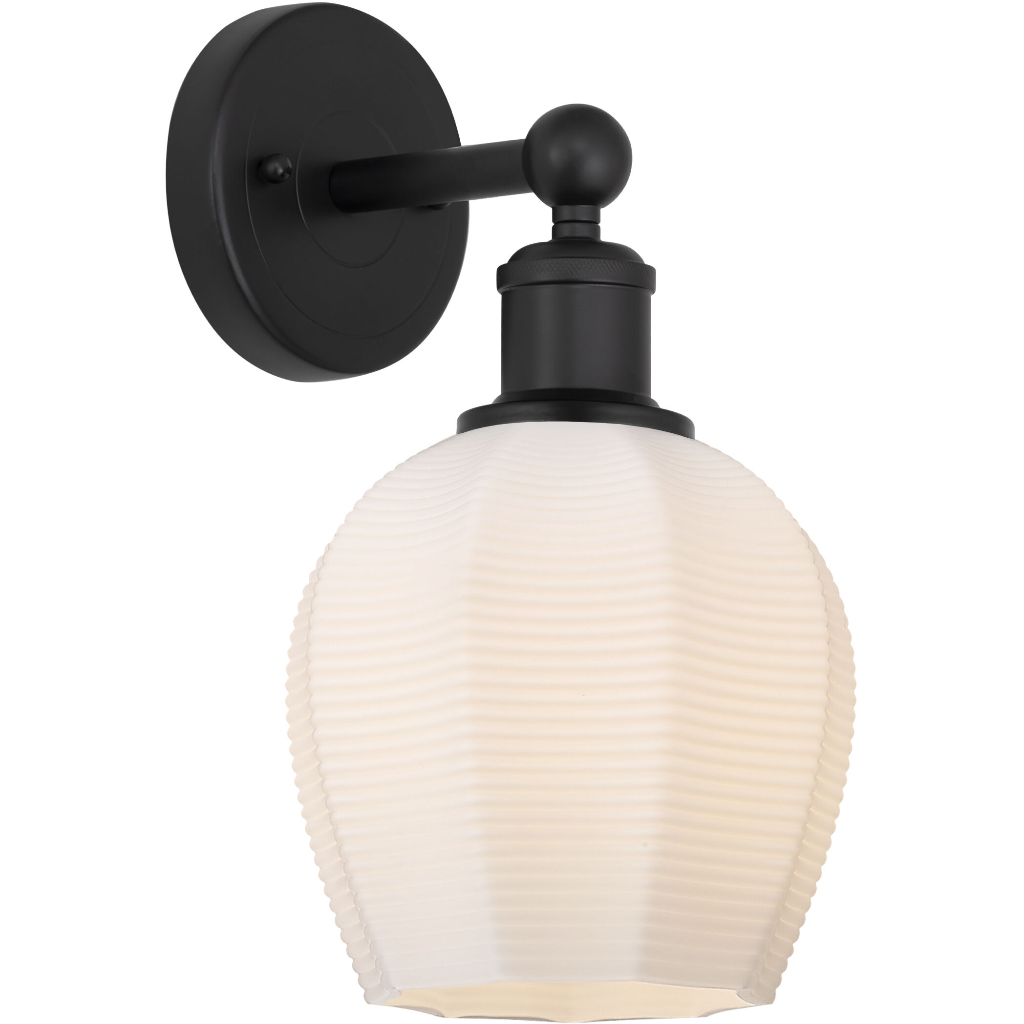 Edison Norfolk 1 Light 6 inch Matte Black Sconce Wall Light in Matte White Glass