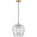 Ballston Norfolk 1 Light 12 inch Satin Gold Mini Pendant Ceiling Light in Clear Glass