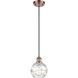 Ballston Small Deco Swirl 1 Light 6 inch Antique Copper Mini Pendant Ceiling Light, Ballston
