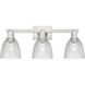 Arcadia Castile 3 Light 25 inch Brushed Satin Nickel Bath Vanity Light Wall Light in Clear