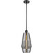 Ballston Windham LED 7 inch Matte Black Mini Pendant Ceiling Light in Plated Smoke Glass