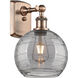 Ballston Athens Deco Swirl 1 Light 8 inch Antique Copper Sconce Wall Light
