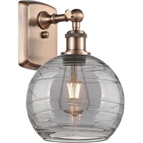 Ballston Athens Deco Swirl 1 Light 8 inch Antique Copper Sconce Wall Light