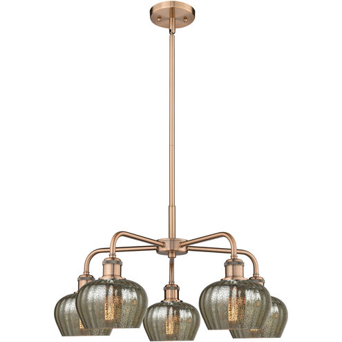 Fenton 5 Light 24.5 inch Antique Copper Chandelier Ceiling Light in Mercury