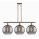 Ballston Rochester 3 Light 38.5 inch Antique Copper Stem Hung Island Light Ceiling Light