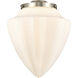 Franklin Restoration Bullet LED 12 inch Antique Brass Mini Pendant Ceiling Light in Matte White