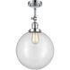 Franklin Restoration XX-Large Beacon LED 12 inch Polished Chrome Semi-Flush Mount Ceiling Light in Clear Glass, Franklin Restoration