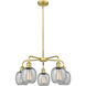 Belfast 5 Light 24 inch Satin Gold Chandelier Ceiling Light in Seedy