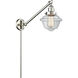 Small Oxford 30 inch 3.5 watt Satin Nickel Swing Arm Wall Light in Brushed Satin Nickel, Clear Glass, Franklin Restoration