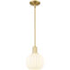 Arcadia White Venetian 1 Light 8 inch Satin Gold Mini Pendant Ceiling Light