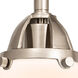 Nouveau 2 Bellmont LED 6 inch Brushed Satin Nickel Sconce Wall Light in Matte White Glass