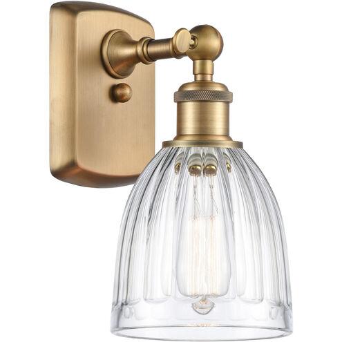 Ballston Brookfield LED 5.75 inch Brushed Brass Sconce Wall Light in Clear Glass, Ballston