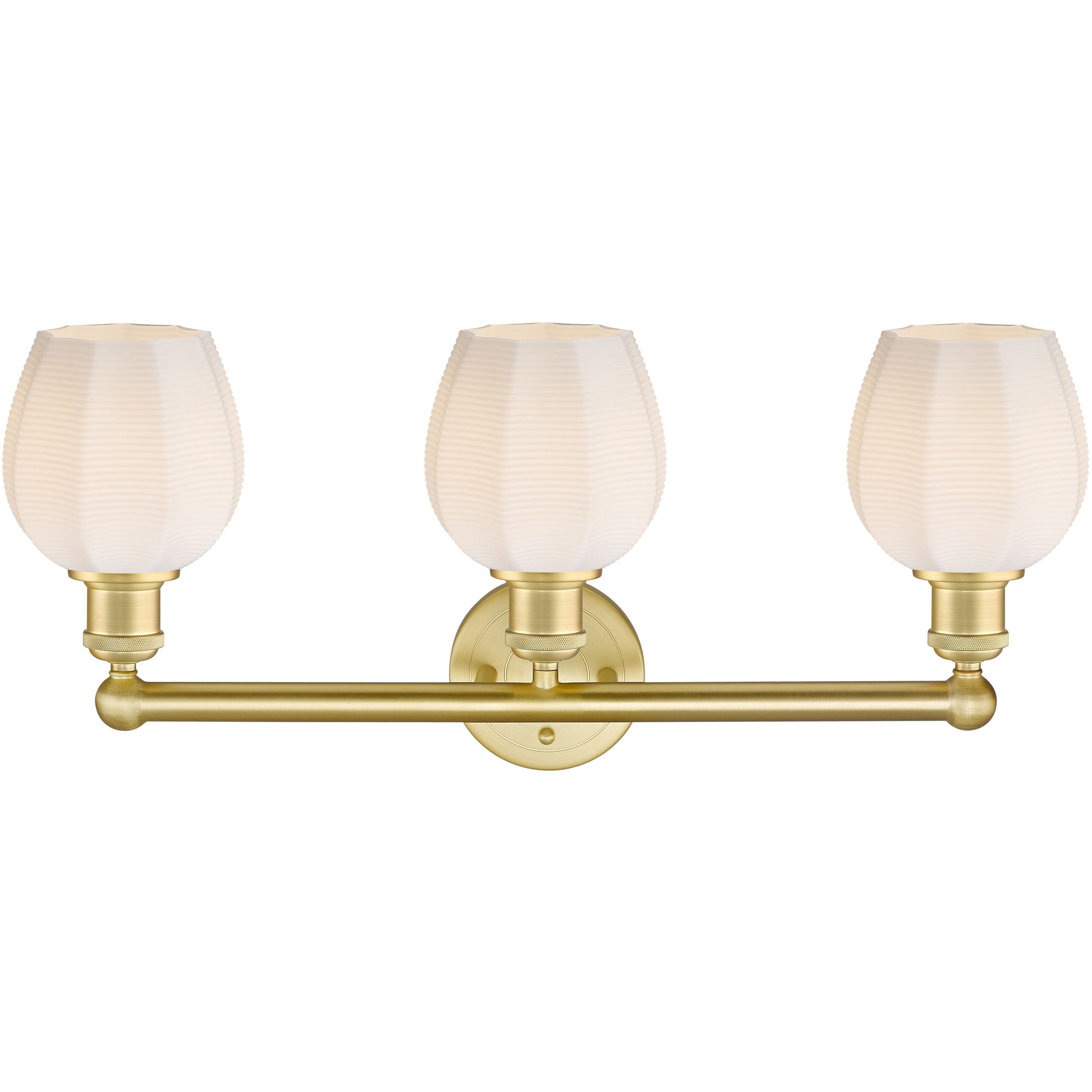 Norfolk 3 Light 23.75 inch Satin Gold Bath Vanity Light Wall Light in Matte White