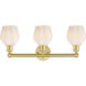 Norfolk 3 Light 23.75 inch Satin Gold Bath Vanity Light Wall Light in Matte White