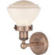 Olean Sconce Wall Light in Antique Copper, Matte White