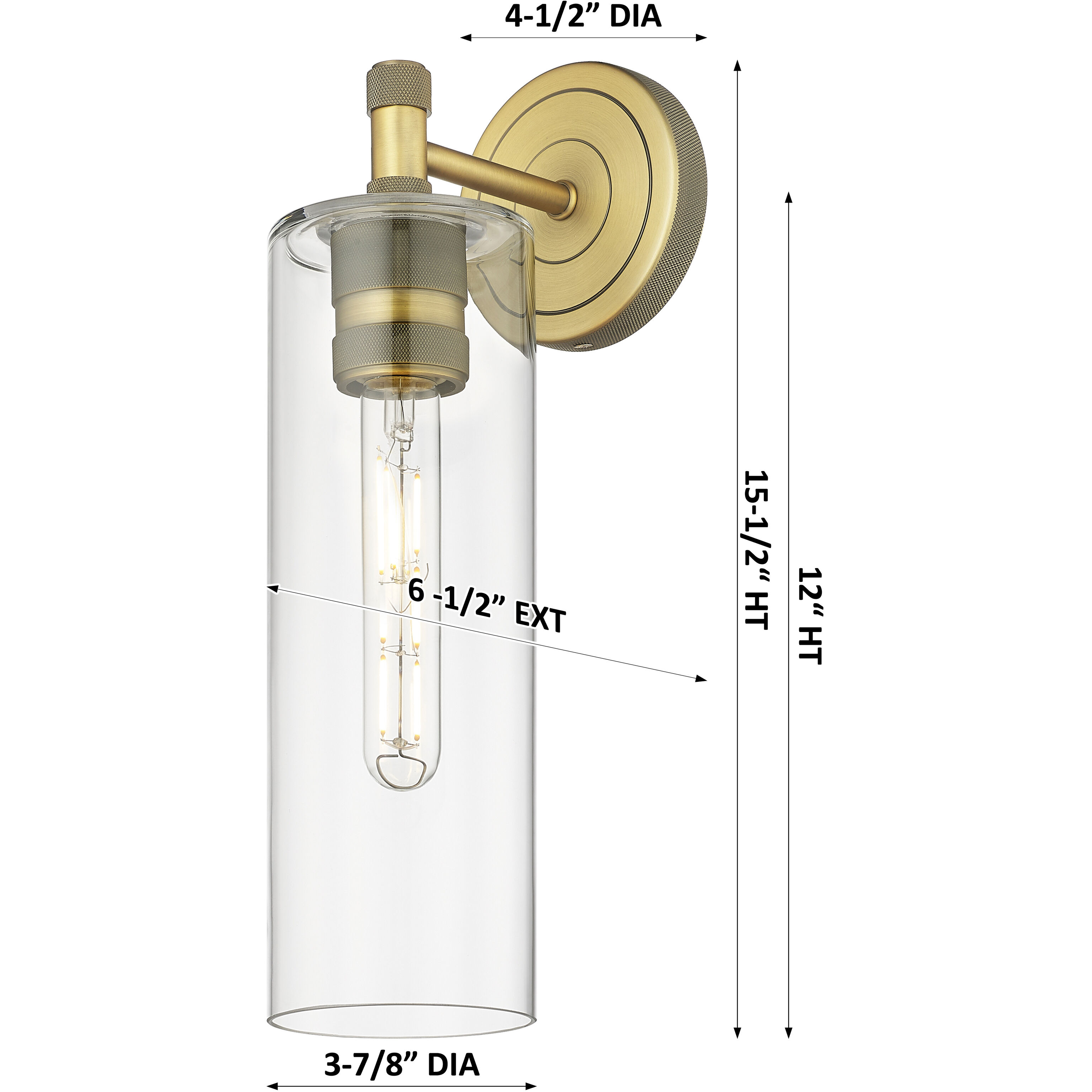 Crown Point Sconce Wall Light in Matte Black, Mercury Glass