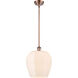 Ballston Norfolk 1 Light 12 inch Antique Copper Mini Pendant Ceiling Light in Matte White Glass