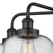 Bell 5 Light 26 inch Matte Black Chandelier Ceiling Light in Seedy Glass