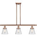 Ballston Small Cone LED 36 inch Antique Copper Island Light Ceiling Light in Seedy Glass