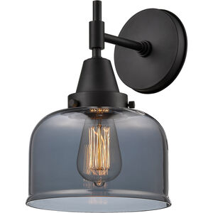Caden LED 8 inch Matte Black Sconce Wall Light in Plated Smoke Glass
