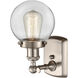 Ballston Beacon LED 6 inch Brushed Satin Nickel Sconce Wall Light in Clear Glass, Ballston