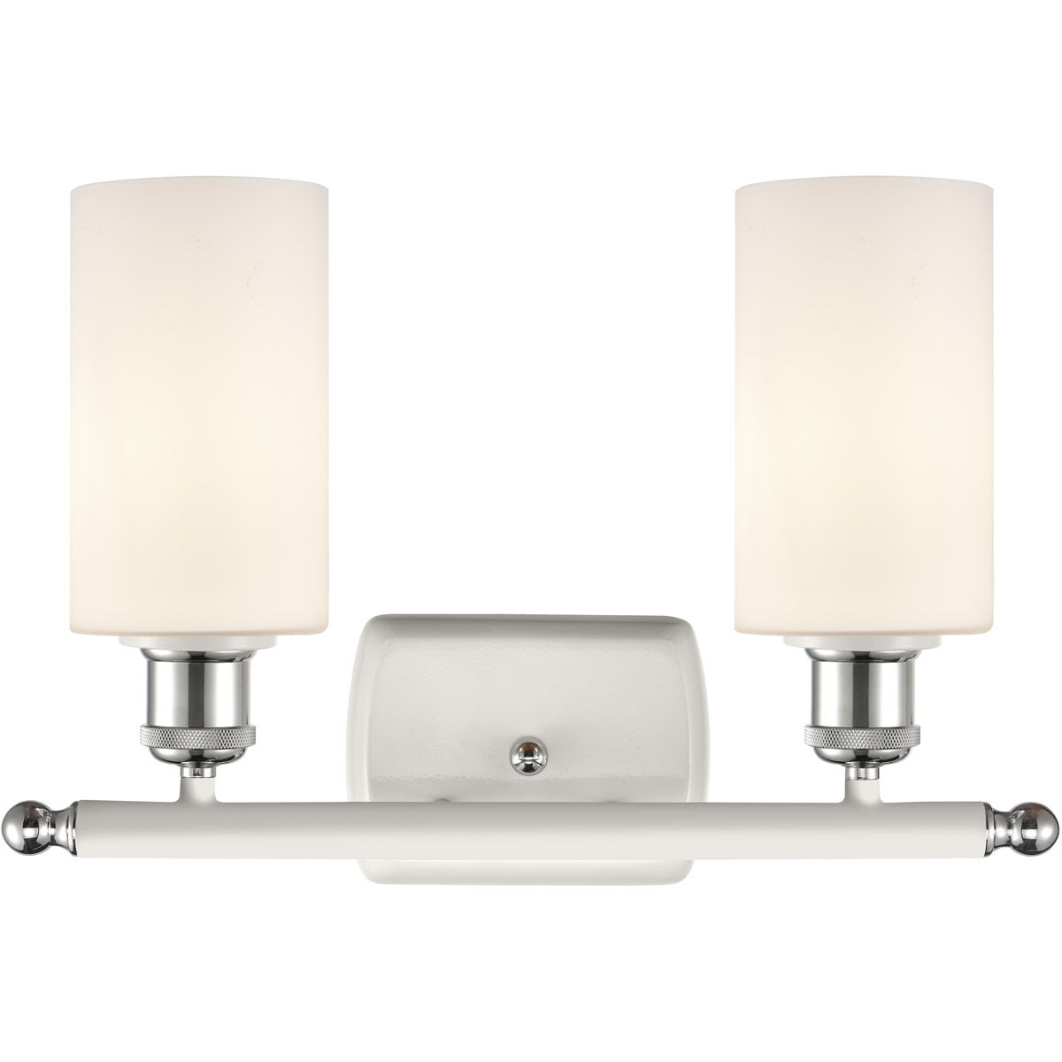 Ballston Clymer LED 16 inch White and Polished Chrome Bath Vanity Light Wall Light in Matte White Glass, Ballston