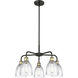 Brookfield 5 Light 23.75 inch Black Antique Brass Chandelier Ceiling Light in Clear Glass