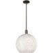 Arcadia White Mouchette 1 Light 13.75 inch Oil Rubbed Bronze Mini Pendant Ceiling Light