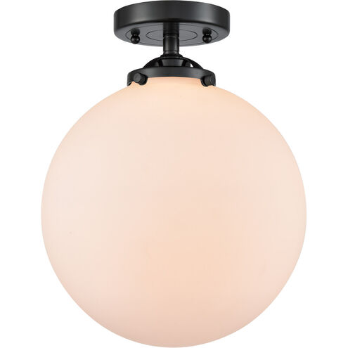 Nouveau XX-Large Beacon 1 Light 12 inch Oil Rubbed Bronze Semi-Flush Mount Ceiling Light in Matte White Glass, Nouveau