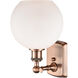Ballston Athens LED 8 inch Antique Copper Sconce Wall Light in Matte White Glass, Ballston