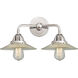 Nouveau 2 Halophane LED 17 inch Polished Chrome Bath Vanity Light Wall Light in Clear Halophane Glass