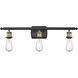 Ballston Bare Bulb 3 Light 26 inch Black Antique Brass Bath Vanity Light Wall Light, Ballston