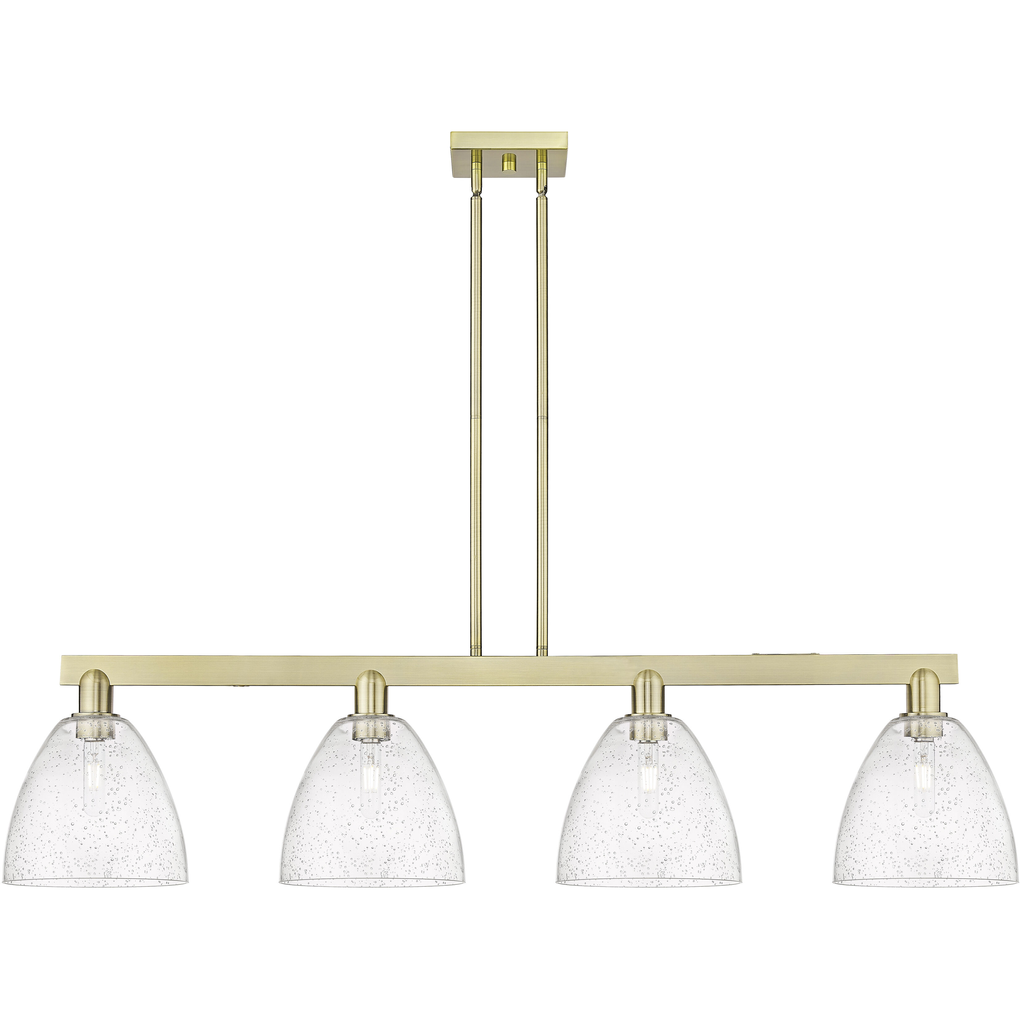 Arcadia Bristol Island Light Ceiling Light in Antique Brass, Seedy