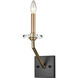 Raleigh 1 Light 4.5 inch Black Brushed Brass Sconce Wall Light