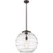 Ballston Deco Swirl 1 Light 18 inch Oil Rubbed Bronze Pendant Ceiling Light
