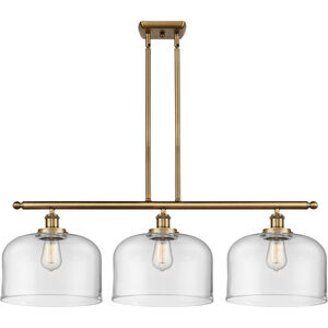 Ballston X-Large Bell LED 36 inch Brushed Brass Island Light Ceiling Light in Clear Glass